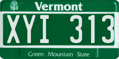 VT license plate XYI313