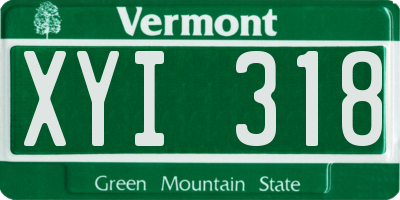 VT license plate XYI318