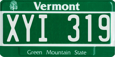 VT license plate XYI319