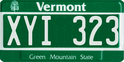 VT license plate XYI323