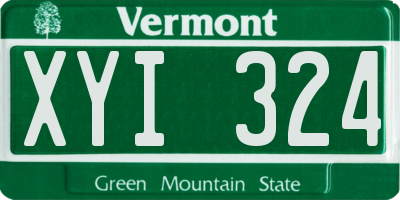 VT license plate XYI324