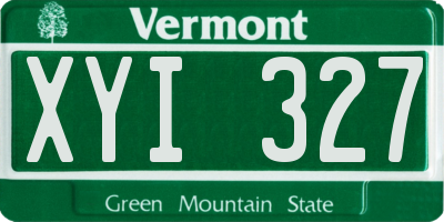 VT license plate XYI327