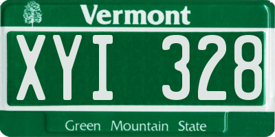 VT license plate XYI328