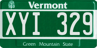 VT license plate XYI329