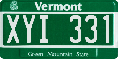 VT license plate XYI331