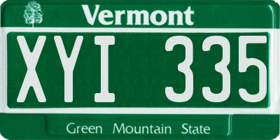 VT license plate XYI335