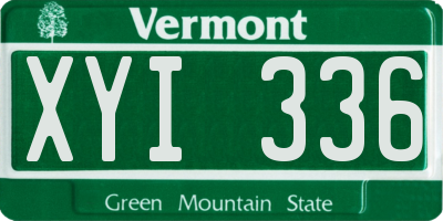 VT license plate XYI336