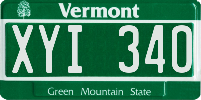 VT license plate XYI340