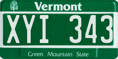 VT license plate XYI343
