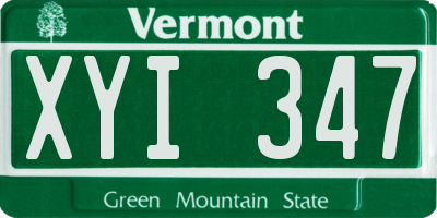 VT license plate XYI347