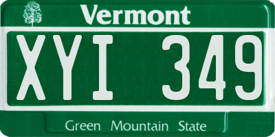 VT license plate XYI349