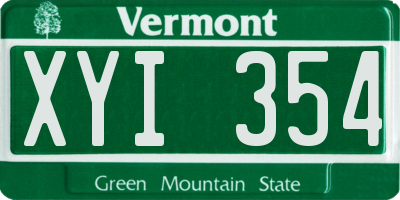 VT license plate XYI354