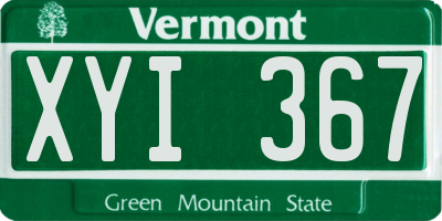 VT license plate XYI367