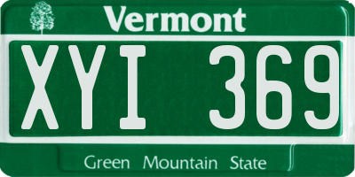 VT license plate XYI369