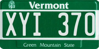 VT license plate XYI370