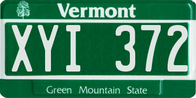 VT license plate XYI372