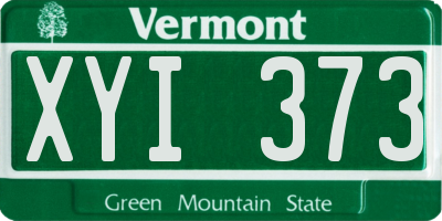 VT license plate XYI373