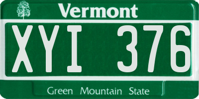 VT license plate XYI376