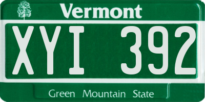 VT license plate XYI392
