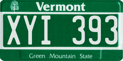 VT license plate XYI393