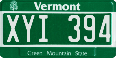 VT license plate XYI394