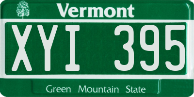 VT license plate XYI395