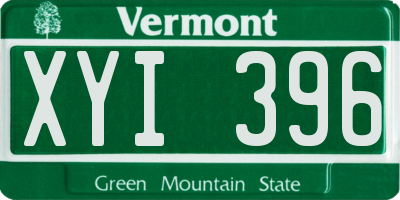 VT license plate XYI396