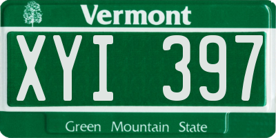 VT license plate XYI397