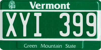 VT license plate XYI399
