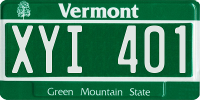 VT license plate XYI401
