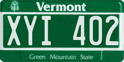 VT license plate XYI402