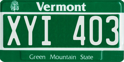 VT license plate XYI403