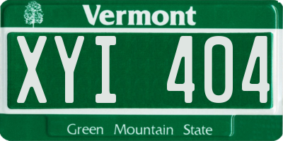VT license plate XYI404