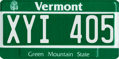 VT license plate XYI405