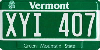 VT license plate XYI407