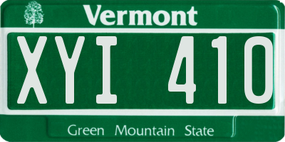 VT license plate XYI410