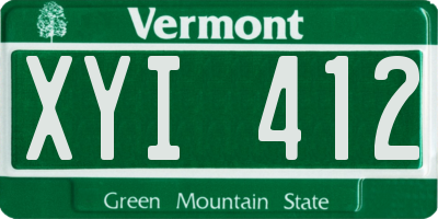 VT license plate XYI412