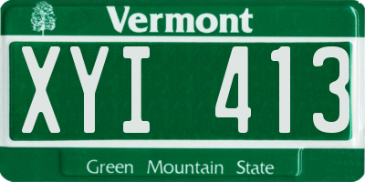 VT license plate XYI413