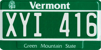 VT license plate XYI416