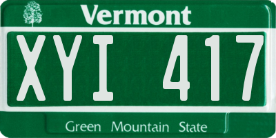 VT license plate XYI417