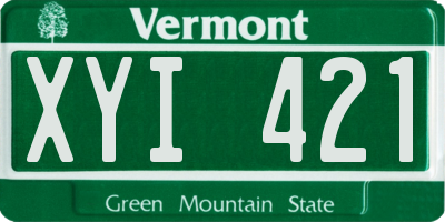 VT license plate XYI421