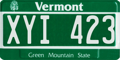 VT license plate XYI423