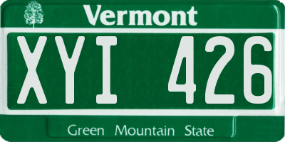 VT license plate XYI426
