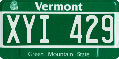 VT license plate XYI429