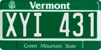 VT license plate XYI431