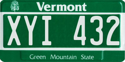 VT license plate XYI432