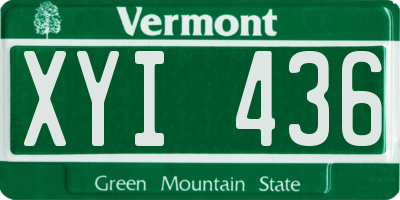 VT license plate XYI436