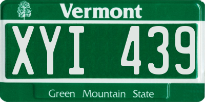 VT license plate XYI439