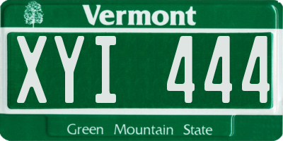 VT license plate XYI444