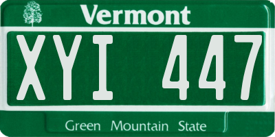VT license plate XYI447